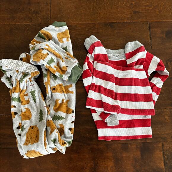 Carters Pajamas Boys size 4 / 4A winter Christmas - Picture 1 of 10